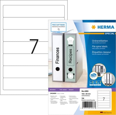 HERMA Ordneretiketten wit 192x38 A4 700 st.