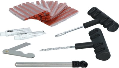 Carpoint Bandreparatieset 31-delig – Met 25 Proppen – Inclusief Bandenspanningsmeter – In Handige Opbergkoffer