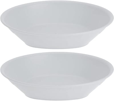 Excellent Houseware Bordjes - 8x stuks - D18 cm - wit - onbreekbaar