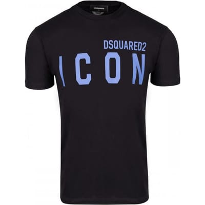 DSQUARED2 icoon Italiaans t-shirt heren zwart / BLU - Maat: M gray