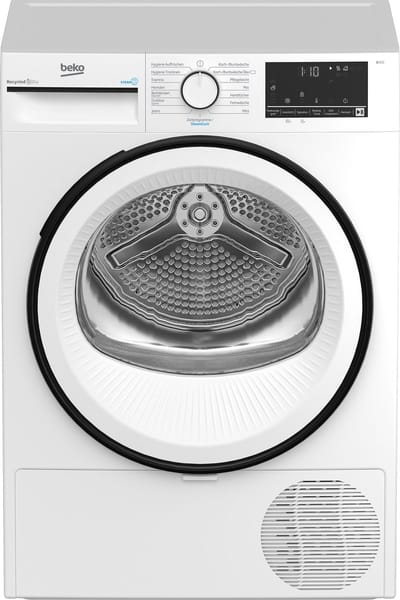 Beko B3T41230 wasdroger Vrijstaand Voorlader 7 kg Zwart, Wit