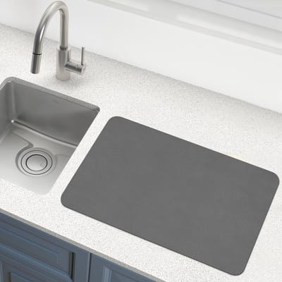 Koffiezetapparaat Mat voor SodaStream Bruiswatertoestel 60×40cm, Antislip Rubber Backed Absorberende Schotel Droogmat voor koffiezetapparaat, Afdruipmat, Koffiematten, Placemats Grijs