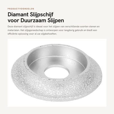 Dailygoods- Slijpschijf Diamant - Slijpgereedschap - Duurzaam - Slijtvast - Eenvoudige bediening - Voor metaal - Slijpwiel