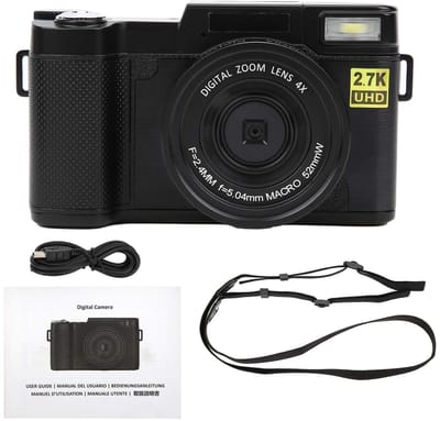 Dailygoody - Wifi Digitaal Vlogging Camera - 2.7K HD Fotocamera - Oplaadbaar en Compact - Geschikt voor Beginners - 48Mp Digital Camera