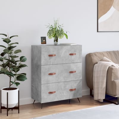 vidaXL - Ladekast - 69,5x34x90 - cm - bewerkt - hout - betongrijs