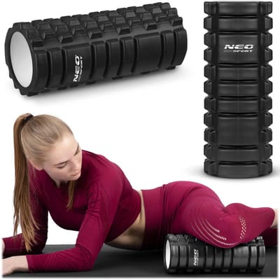 Foam roller voor oefeningen 33x14 cm NS-954 zwart