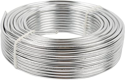 Alu draad, rond, dikte 3 mm, zilver, 29 m/ 1 rol