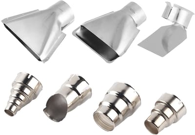 Allecto - Heteluchtpistoolset - Vervangend mondstuk - Roestvrij staal - Geschikt voor 1500-2000 W - Diverse vormen - Perfect voor reparaties