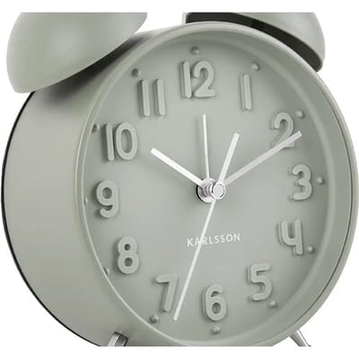 Karlsson Wekker Iconic - Groen - Ø11 cm - Modern - Wekker voor slaapkamer - Wekkers
