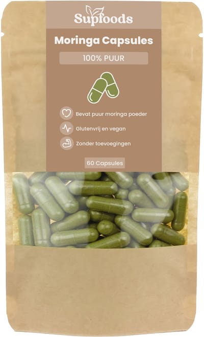 Moringa Capsules 500mg - Moringa Oleifera - 60 Plantaardige Capsules - 100% Puur Superfood Supplement