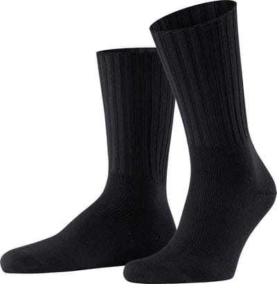FALKE Nelson eenkleurig wol sokken heren zwart - maat 39-42