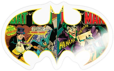 Batman Logo Comic Sticker maat S (10 x 10 cm)