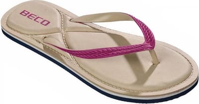 BECO Teenslippers - Dames - Eva - Beige/roze - Maat 40