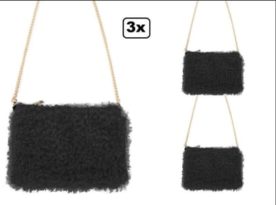 3x Tas curly zwart