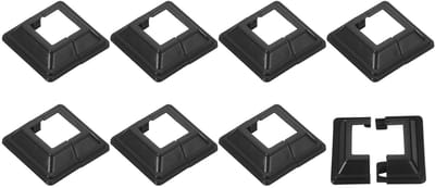 Paalbasis Afdekking - Hekleuning Covers - Terras & Balustrade - Roestvrij Kunststof - 72x72mm Buitenmaat - Zwart