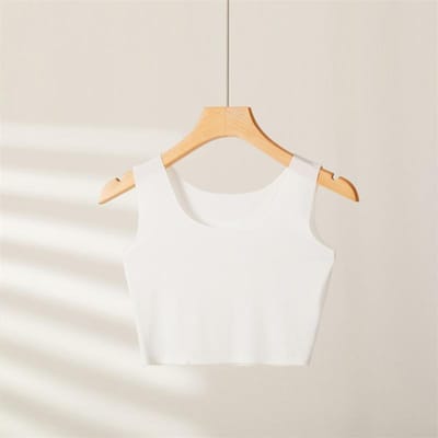 Naadloze IJszijden Buis Tops Dames Zomer Dun Grote Maten Korte Cropped Tops Dames Ondergoed Anti-Krullende Croptop Intimates Bustier XL Weight(60-70kg) beige