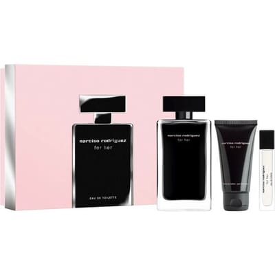 Narciso Rodriguez for Her eau de toilette 100 ml + body lotion 50 ml + eau de toilette 10 ml tasverstuiver - Geschenkset dames