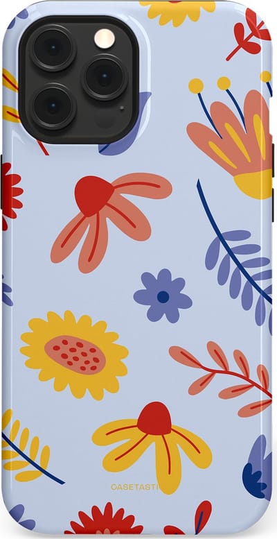 Casetastic hoesje geschikt voor Apple iPhone 12 Pro Max - MagSafe - Dubbellaagse bescherming - Bloemenval - Fashion Case - Lavendel Goud Terracotta