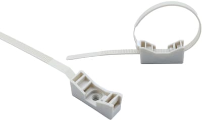 PRO-TIE® - Tyraps, kabelbinders met Schroefzadel/Bevestigingsvoet 180 x 7,8 mm Grijs (Zak 100 stuks) (tiewrap/tyrap/tie-wrap/bundelbandje/colsonbandje/)