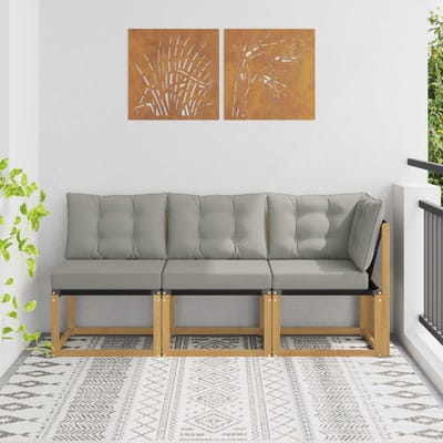vidaXL - 3 - st - Outdoor - Midden- - en - Hoekbank - Wit