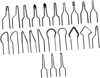 Houtbrandmachine Punten - Draadpunten Set - Houtbewerking Decoratie - Hoge Temperatuur Bestendig - 23 Stuks - Zilver