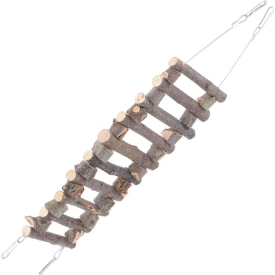 Échelle pour animaux de compagnie en bois Pont flexible doux pour animaux Jouet pour hamster Souris Écureuil Perroquet 60cm 60cm/2.0ft gray