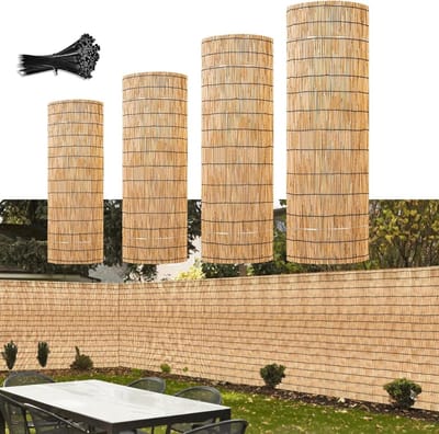 Privacy Scherm - Tuinhek Riet - Balkon Afschermen - Handgeweven Stabiliteit - 160 x 1000cm - Natuurlijk