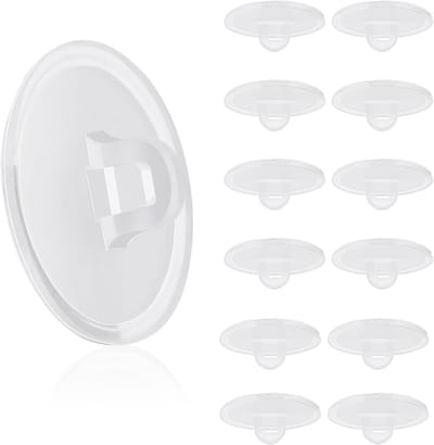 Famanu - Zelfklevende plafondhaken, 50 stuks, transparant, kleine ronde haken voor decoratie