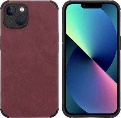 Cadorabo Hoesje geschikt voor Apple iPhone 13 in Bourgondisch Paars - Beschermhoes gemaakt van TPU-silicone Case Cover met fijne faux-suède achterzijde