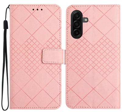 Coverup Hoesje - Geschikt voor Samsung Galaxy A57 Hoesje - Coverup Rhombus Book Case - Roze
