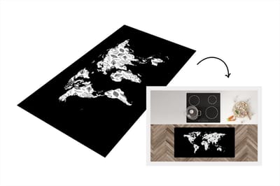 Keukenloper - Loper keuken - Kaart - Wit - Bladeren - 120x60 cm - Keukenloper vinyl