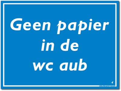 Geen papier in WC bord - Forex - 40 x 30 cm