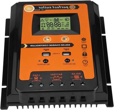 MPPT solar charge controller - Zonne laadregelaar Accu lader - Energiebeheer - Automatische identificatie - 12V/24V 50A - Zwart en oranje