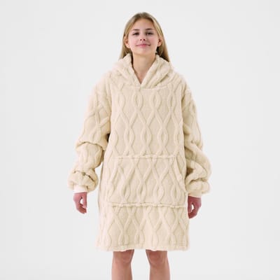 ROSETTA - hoodie 60x90 cm - hoodie deken - tieners - Bone White - wit
