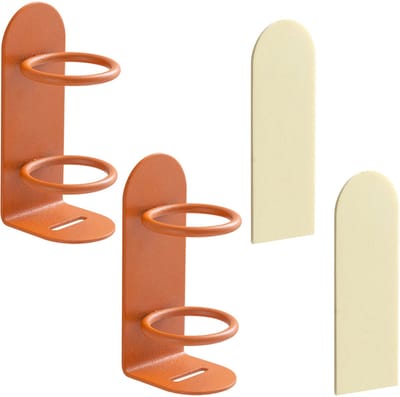 QTTVBTNA – Set van 2 Elektrische Tandenborstelhouders - Wandmontage Zonder Boren met Zelfklevende Bevestiging - Organizer voor Tandenborstel en Scheerapparaat - Badkamer Opbergrek Waterbestendig en Ruimtebesparend - Duurzaam en Praktisch - Oranje