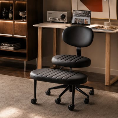 Bureaustoel zwart - bureaustoelen - stof - Inclusief voetpedaal - 360 graden draaibaar - Voor Home Office - Make-up Tafel - Scandinavische stijl