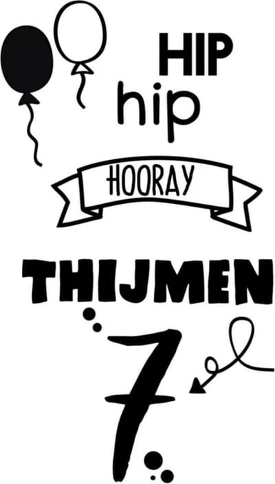Raamsticker Verjaardag - Hip Hip Hooray