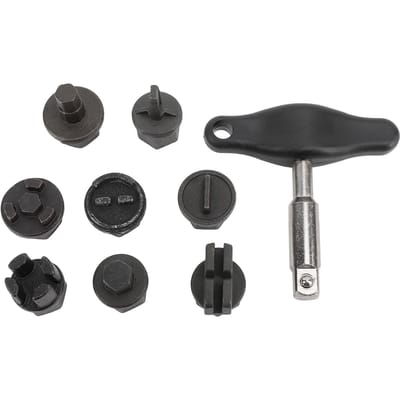 Kit de réparation de bouchon de vidange de carter d'huile 9 pièces Portable Polyvalent Bouchon de vidange de carter d'huile Jeu d'outils pour carter d'huile en plastique Bouchon de vidange d'huile gray