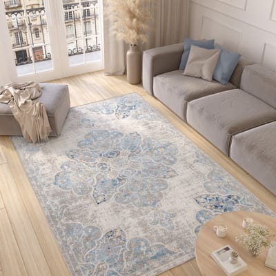 Tapiso Valley Vloerkleed Blauw Tapijten Woonkamer Oosters Maat- 120x180