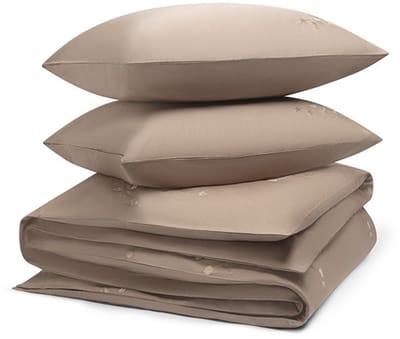 Yumeko dekbedovertrek katoensatijn warm taupe seashell 200x220 + 2/60x70 - Bio, eco & fairtrade
