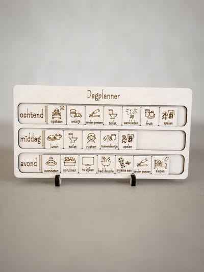 Dagplanner - Houten dagplanner - Kinderplanner - Dag routine - Dagelijkse dingen - Dag structuur - Planner - Dagkalender - Cadeau - hout - Planner kind - Planner dag