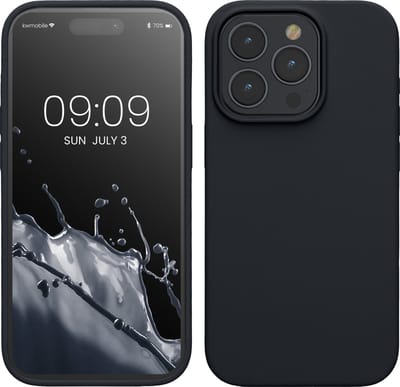 kwmobile Case voor iPhone 15 Pro - Slank TPU-Hoesje met Zachte Afwerking - In bosbesblauw