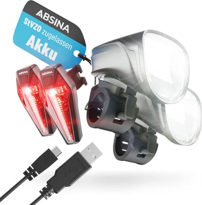 USB Oplaadbare LED Fietsverlichting Set met 200m Bereik en 100 Lux
