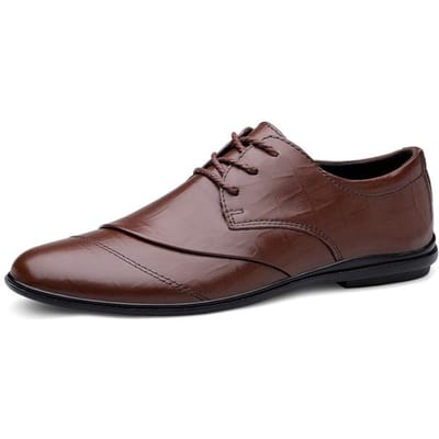 Echt Leer Heren Casual Schoenen Luxe Herenschoenen Handgemaakte Heren Loafers Britse Stijl Zakelijke Oxfords Formele Dress Schoenen Heren 44 bruin