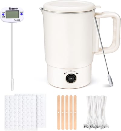 Elektrische Wax Smelter - Kaarsen Maken - Hobby Projecten - Inclusief Complete Set - 800 ml Capaciteit - Zilver