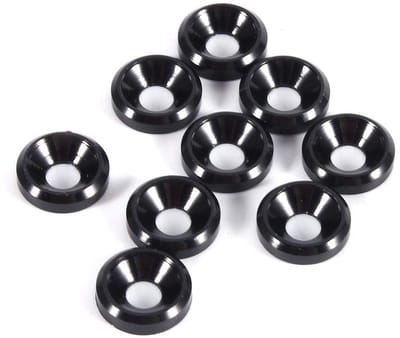 Aluminium verzonken ringen M4 zwart - 10 stuks - Anodized, voor bevestiging en afdichting