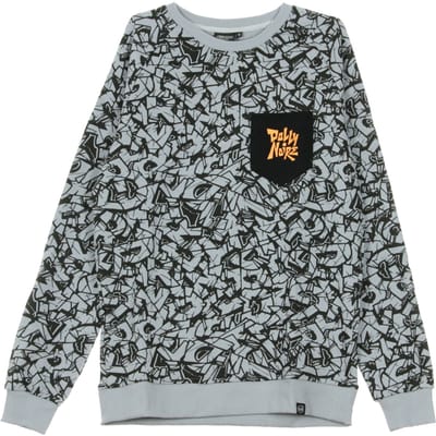 Rocks Pattern herensweater met ronde hals grijs/zwart