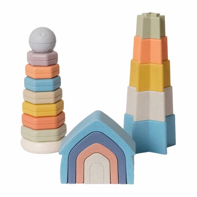 Speelgoedtopdeals - BIOplastic Stapeltoren set 18-delig - Duurzaam Speelgoed