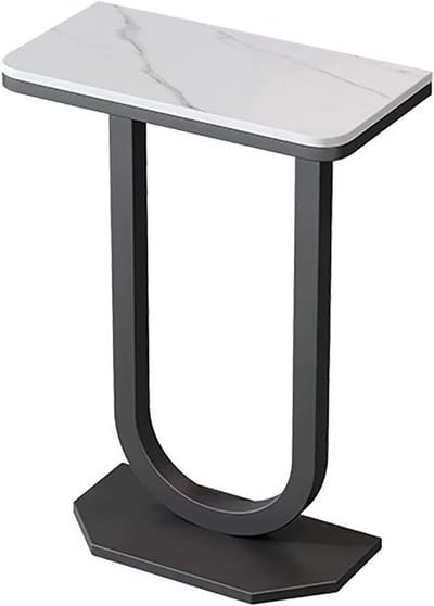 Moderne Consola Tafel - Bijzettafel Plank - Woonkamer Decoratie - Gesinterd Steen Blad - 45x35x80cm - Zwart