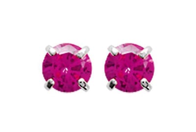 Amanto Oorbellen Dynah Red - 925 Zilver Gerhodineerd - Rood - ∅4mm